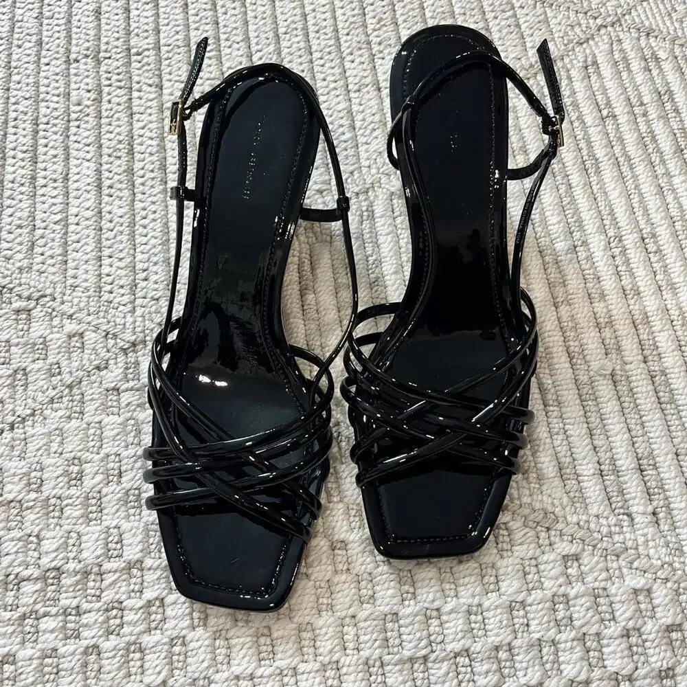 Tory Burch Multi Strap 75MM Wedge Sandals in Black